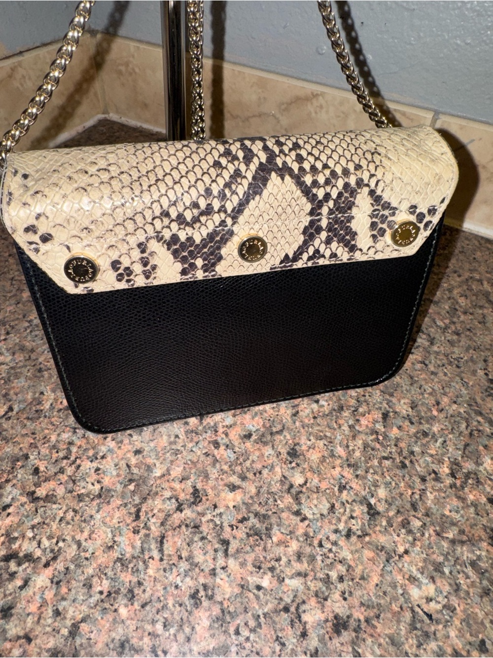 Furla metropolis Snake Embossed Leather Crossbody EUC - Picture 3 of 7